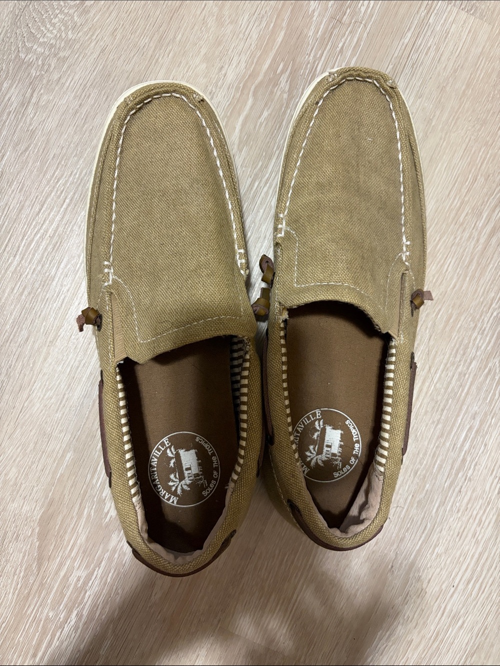 Margaritaville Men's Canvas Slip-On Loafers in Tan